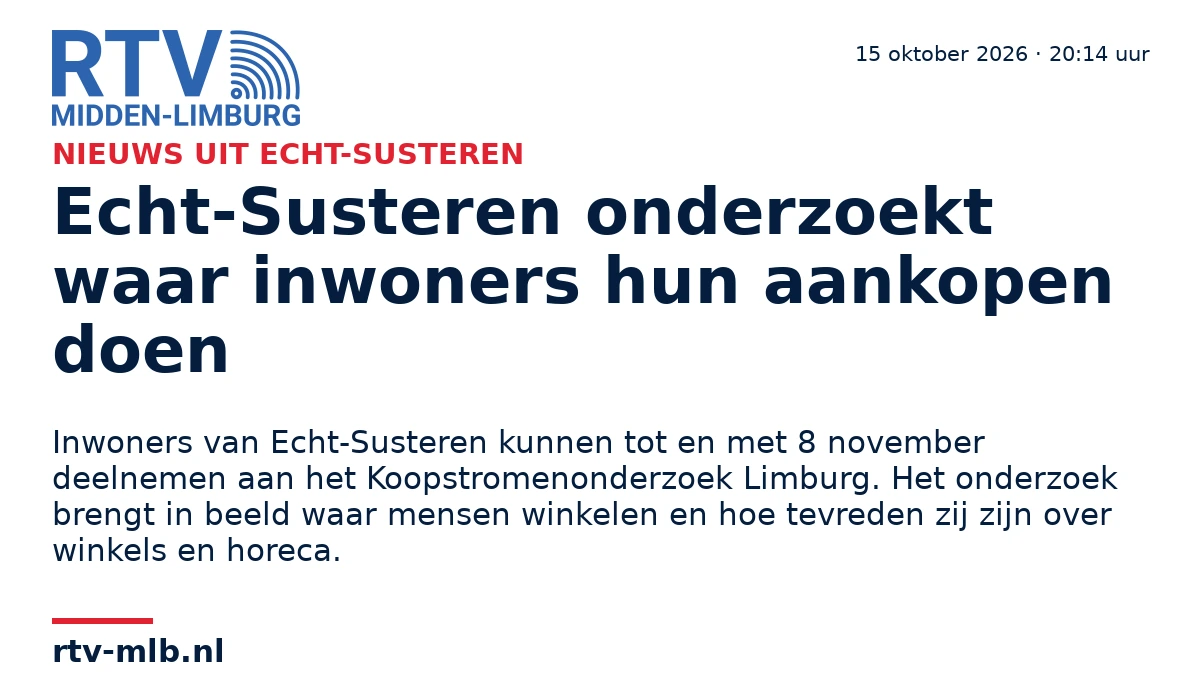 Echt-Susteren onderzoekt waar inwoners hun aankopen doen — RTV Midden-Limburg