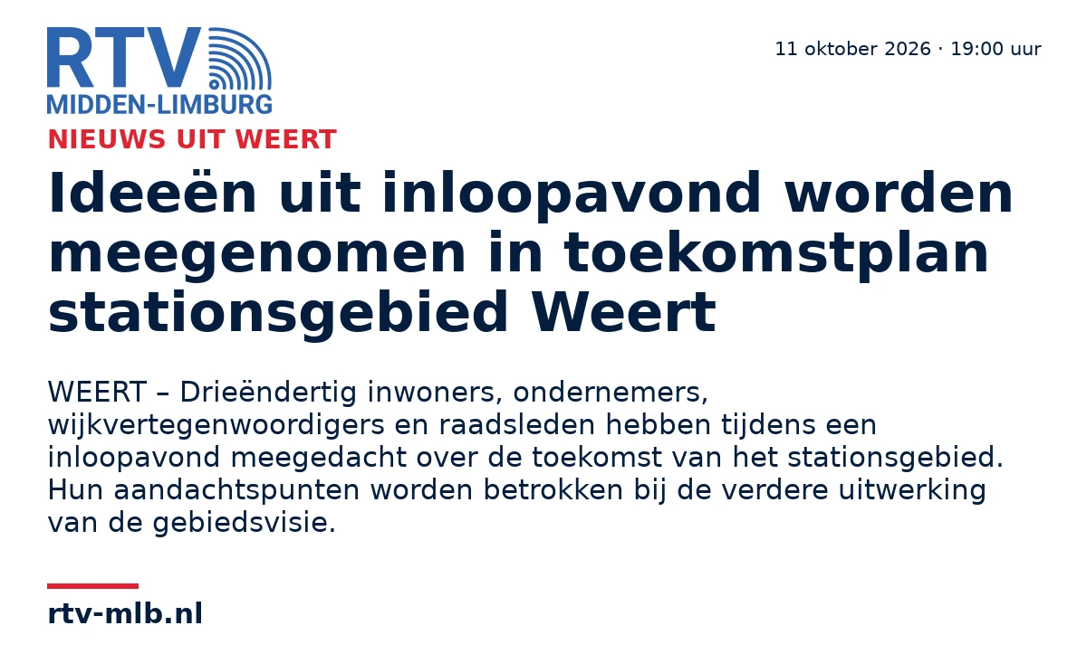Ideeën uit inloopavond worden meegenomen in toekomstplan stationsgebied Weert — RTV Midden-Limburg
