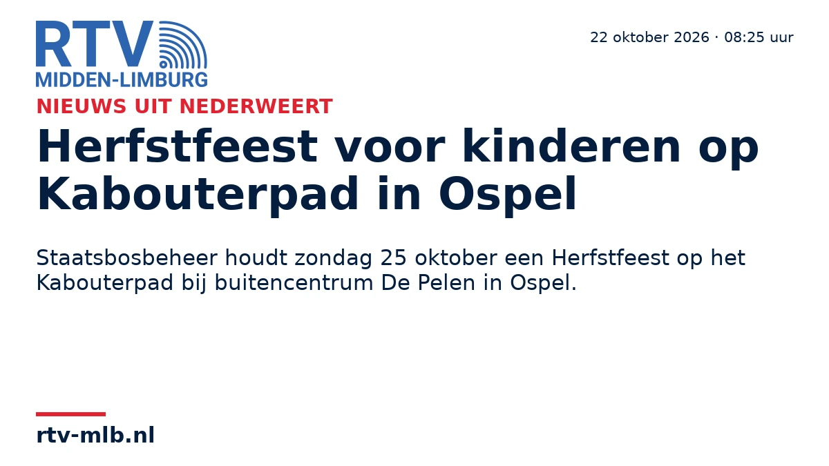 Herfstfeest voor kinderen op Kabouterpad in Ospel — RTV Midden-Limburg